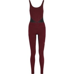 Lucas Hugh London Luxury Athletic One-Piece Workout Outfit - Burgundy black XS